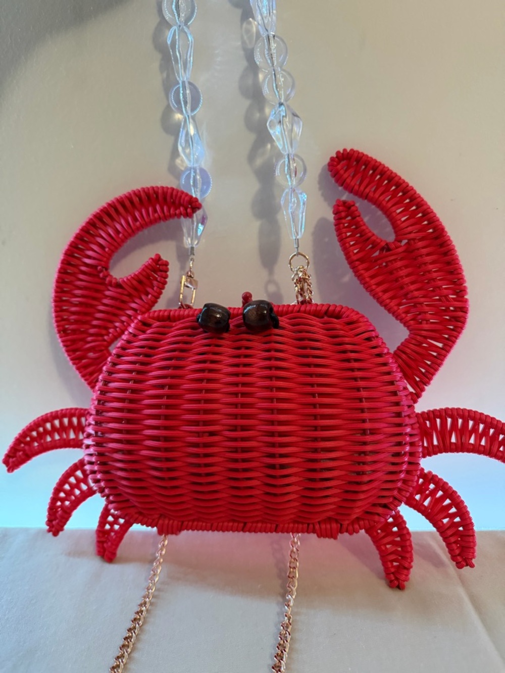 Red Crab Woven Crossbody Bag - Novelty Women’s Purse